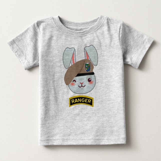 “Daddy’s Little Ranger Bunny” Baby T-Shirt (Front)
