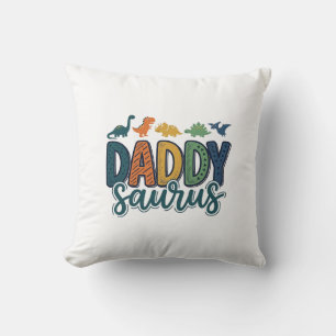Daddy Saurus Cute Dinosaur Dad Vector Design_1 Cushion