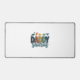 Daddy Saurus Cute Dinosaur Dad Vector Design_1 Desk Mat