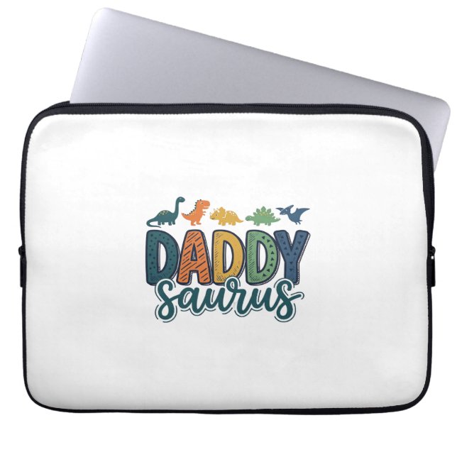 Daddy Saurus Cute Dinosaur Dad Vector Design_1 Laptop Sleeve (Front)