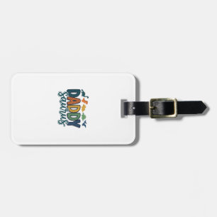 Daddy Saurus Cute Dinosaur Dad Vector Design_1 Luggage Tag