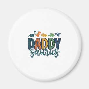 Daddy Saurus Cute Dinosaur Dad Vector Design_1 Magnet