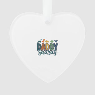 Daddy Saurus Cute Dinosaur Dad Vector Design_1 Ornament