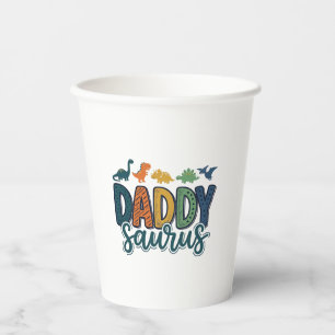Daddy Saurus Cute Dinosaur Dad Vector Design_1 Paper Cups