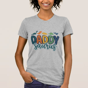 Daddy Saurus Cute Dinosaur Dad Vector Design_1 T-Shirt
