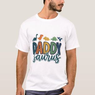 Daddy Saurus Cute Dinosaur Dad Vector Design_1 T-Shirt
