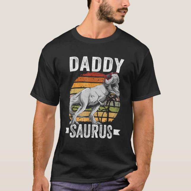 Daddy Saurus Dinosaur Daddysaurus Family Matching  T-Shirt (Front)