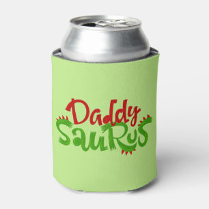 Daddy Saurus Dinosaur Lettering Can Cooler