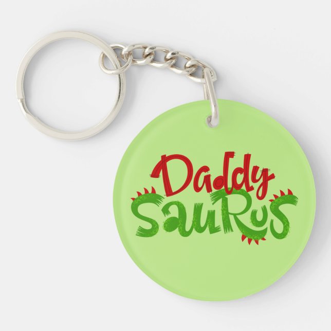 Daddy Saurus Dinosaur Lettering Key Ring (Front)