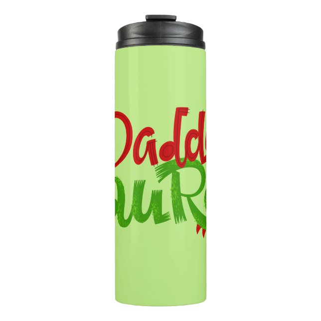 Daddy Saurus Dinosaur Lettering Thermal Tumbler (Front)