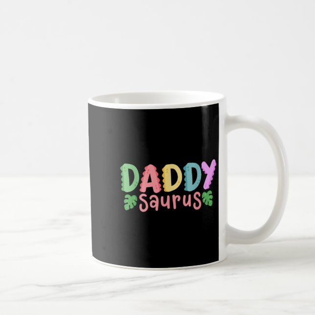 Daddy Saurus Kids Dinosaur Birthday Party Family M Coffee Mug (Right)