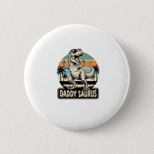 Daddy Saurus Retro Dinosaur Sunset Shirt Design_1 6 Cm Round Badge
