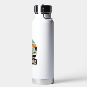 Daddy Saurus Retro Dinosaur Sunset Shirt Design_1 Water Bottle