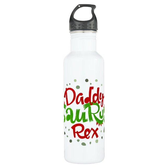 Daddy Saurus Rex Illustration 710 Ml Water Bottle (Front)