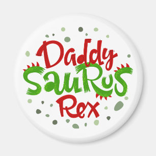 Daddy Saurus Rex Illustration Magnet