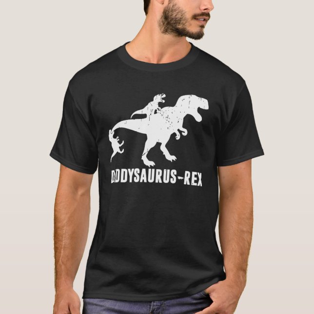 Daddy Saurus  Rex  Rex Dinosaur Dad Uncle Grandpa T-Shirt (Front)