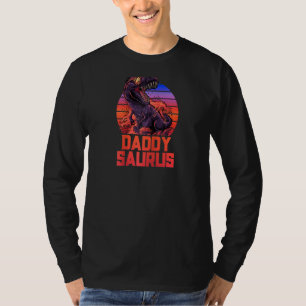 Daddy Saurus T Rex Dad Father Trex Retro 80s Dino T-Shirt