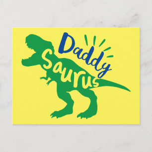 Daddy Saurus T-Rex Silhouette Postcard
