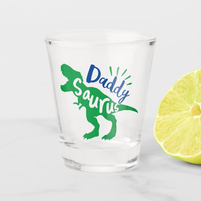 Daddy Saurus T-Rex Silhouette Shot Glass (Front)