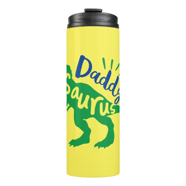 Daddy Saurus T-Rex Silhouette Thermal Tumbler (Front)