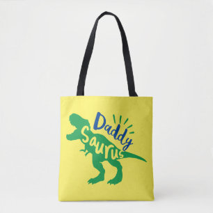 Daddy Saurus T-Rex Silhouette Tote Bag