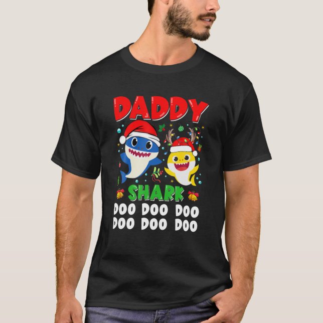 Daddy Shark Christmas Doo Doo Family Matching Funn T-Shirt (Front)