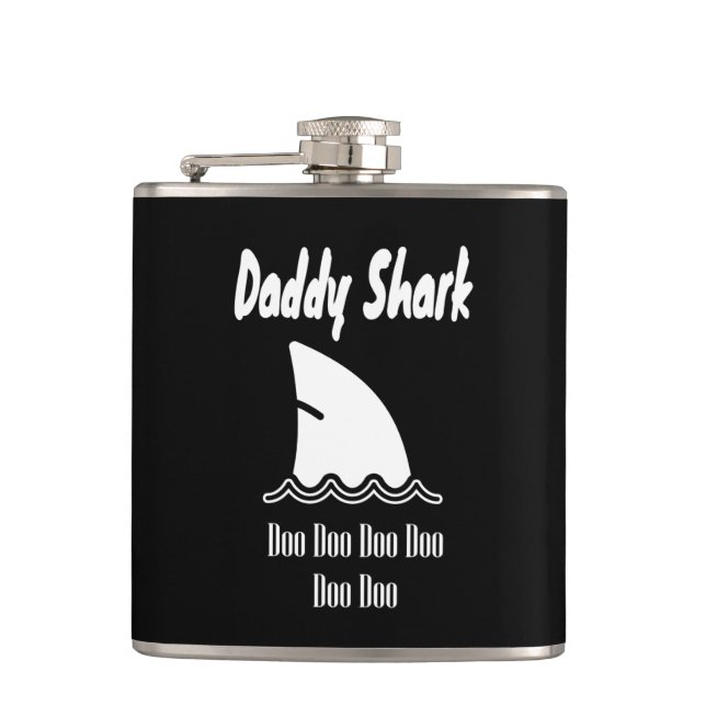 Daddy Shark Doo Doo Trendy Cute Song Hip Flask (Front)