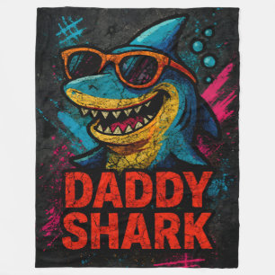 Daddy Shark Father's Day Gifts Fleece Blanket