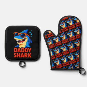 Daddy Shark Father's Day Gifts Oven Mitt & Pot Holder Set