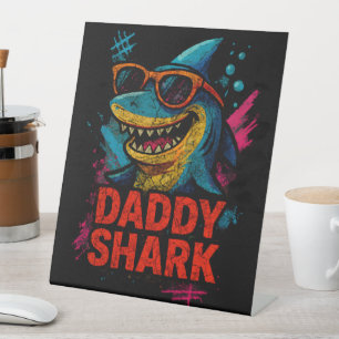 Daddy Shark Father's Day Gifts Pedestal Sign