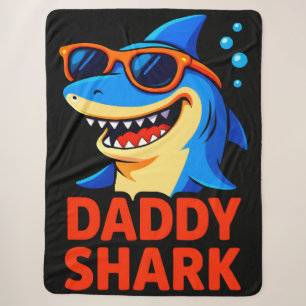 Daddy Shark Father's Day Gifts Sherpa Blanket