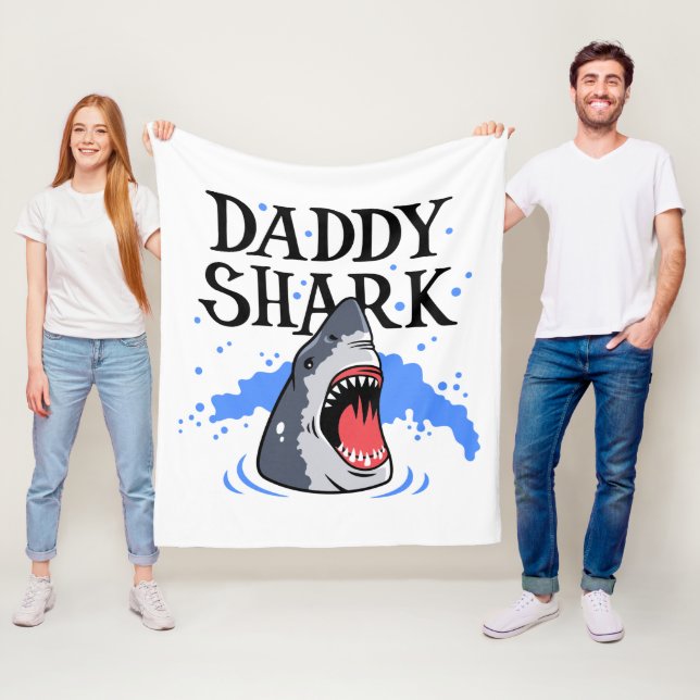 Daddy Shark - Great White Fleece Blanket (In Situ)