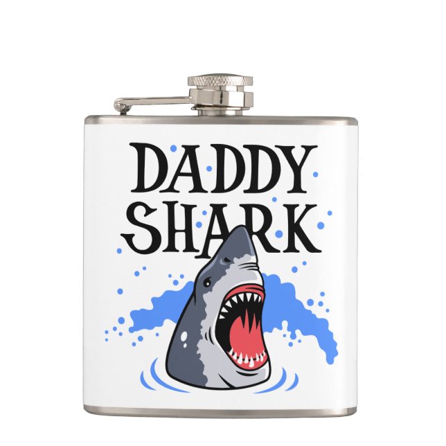 Daddy Shark - Great White Hip Flask (Front)
