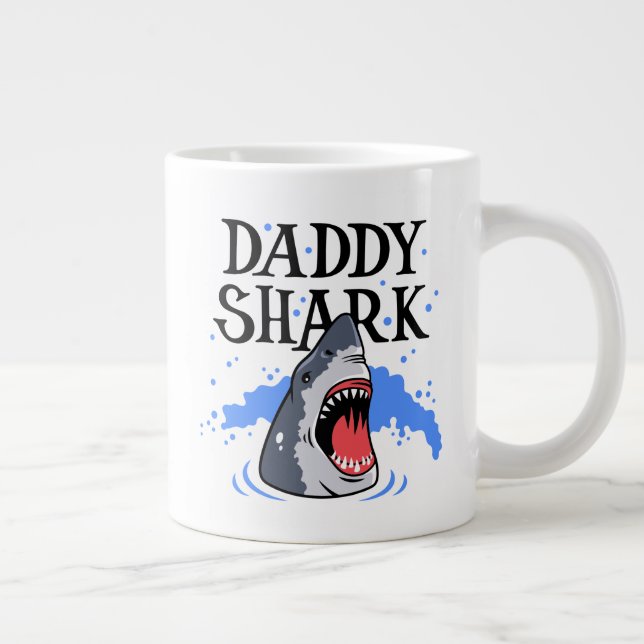 Daddy Shark - Great White Large Coffee Mug (Right)