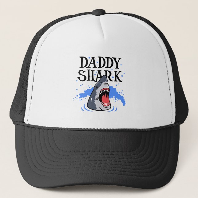 Daddy Shark - Great White Trucker Hat (Front)