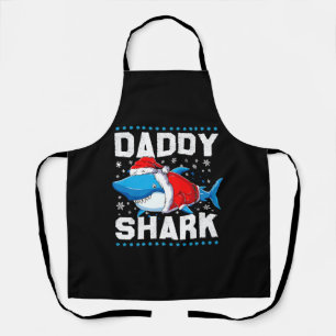 Daddy Shark Santa Fathers Day Apron