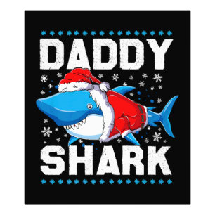 Daddy Shark Santa Fathers Day Photo Print