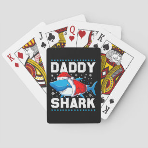 Daddy Shark Santa Fathers Day Playing Cards