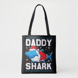 Daddy Shark Santa Fathers Day Tote Bag
