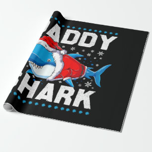 Daddy Shark Santa Fathers Day Wrapping Paper