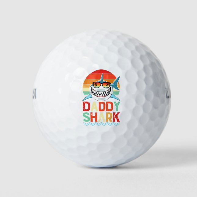 Daddy Shark Vintage Fathers Day  Golf Balls (Front)