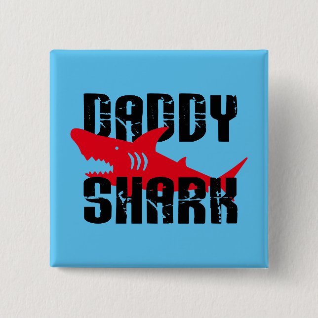 Daddy Shark Worn Graphic 15 Cm Square Badge (Front)