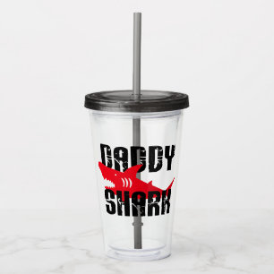 Daddy Shark Worn Graphic Acrylic Tumbler