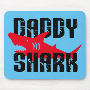 Daddy Shark Worn Graphic Mouse Pad