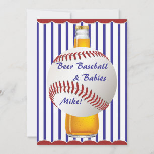 Daddy Shower Beer Baseball and Babies Invitation