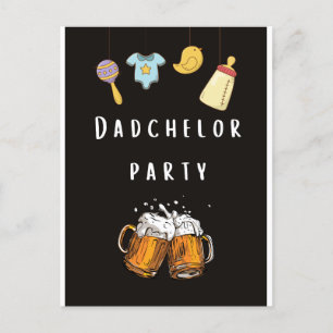 daddy shower diaper dadchelor party invites postcard
