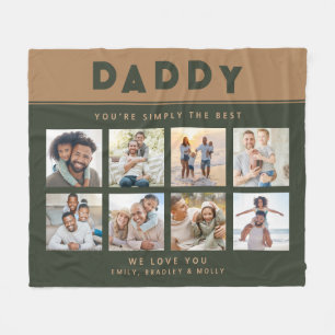 Daddy Simply The Best Photo Collage Personalised Fleece Blanket