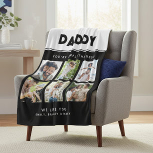 Daddy Simply The Best Photo Collage Personalised Fleece Blanket