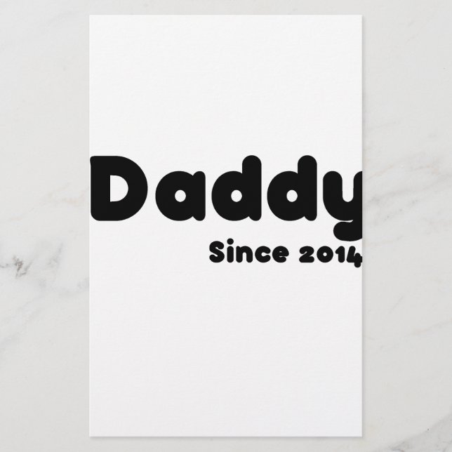 Daddy since 2014. Father's day gift Stationery (Front)