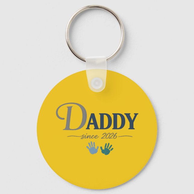 Daddy Since 2026 New Dad Fathers Day Gift  Key Ring (Front)